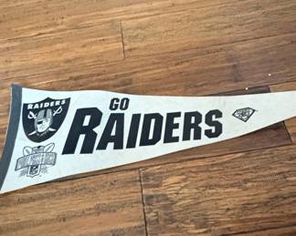 Oakland Raiders "Go Raiders" Pennant with Punt, Pass & Kick Emblem