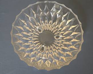 Vintage Cut Glass Footed Bowl - Federal Glass Petal Pattern