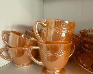 Fire King "Peach Lustre" Egg Nog Set