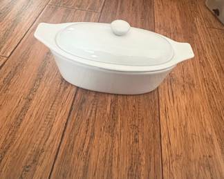 CorningWare French White Oval Casserole Dish with Lid