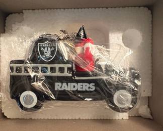 Las Vegas Raiders Ceramic Christmas Truck Figurine