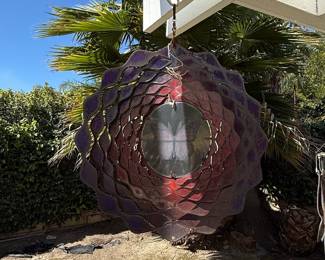 Large Metal and Glass Wind Spinner
