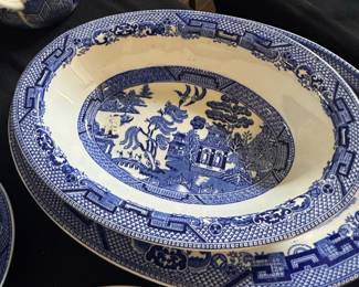 Woods Ware "Willow" Pattern Oval Serving Platter