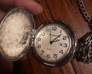 Milan Quartz Pocket Watch with Tractor Motif