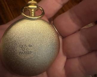 Milan Quartz Pocket Watch with Train Engraving