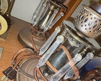 Vintage Crystal Prism Table Lamps (Pair)