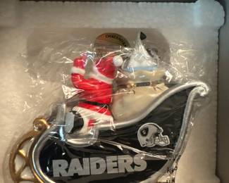 Las Vegas Raiders Santa Sleigh Ornament