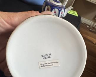 Vintage Porcelain Teapot with Floral Motif and Gilt Accents