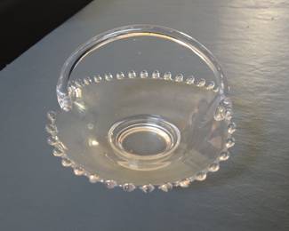 Imperial Glass Candlewick Basket with Applied Beading