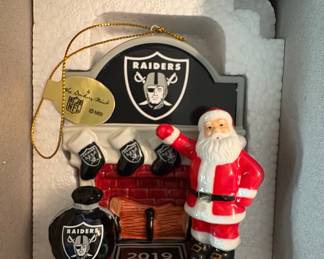 Las Vegas Raiders 2019 Santa Christmas Ornament by The Danbury Mint