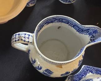 Scenery China England Blue Willow Pattern Dinnerware Set