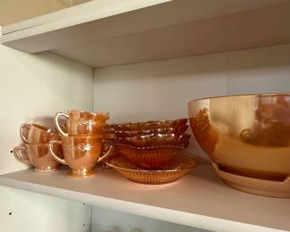 Fire King "Peach Lustre" Egg Nog Set