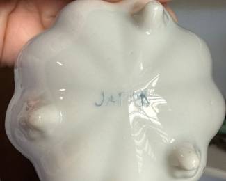 Antique Hand-Painted Nippon Porcelain Dessert Bowls with Spoons