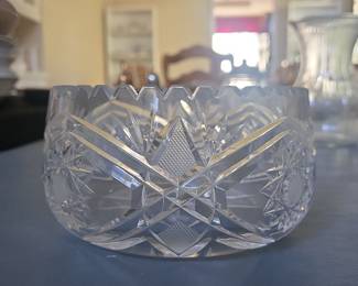 Anchor Hocking Prescut "Star of David" Pattern Crystal Bowl