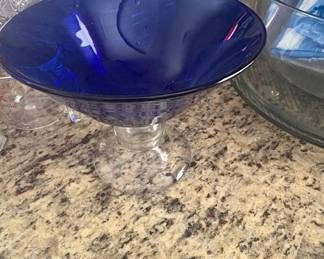 Cobalt Blue Glass Compote Dish