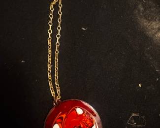 Enamel Swirl Pendant Necklace