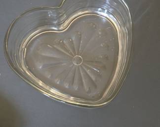 Vintage Libbey Heart Shaped Glass Dish