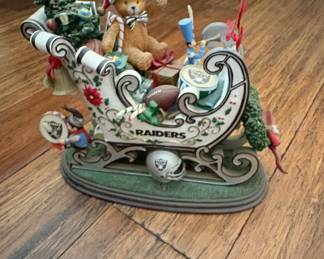Las Vegas Raiders Santa Sleigh Figurine by Hallmark