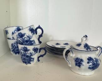 Flow Blue Porcelain Tea Set