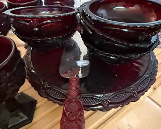 Avon 1876 Cape Cod Ruby Red Glassware Set