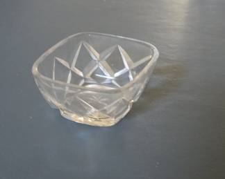 Small Diamond Cut Glass Bowl