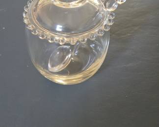 Imperial Candlewick Glass Jam Jar with Lid and Spoon