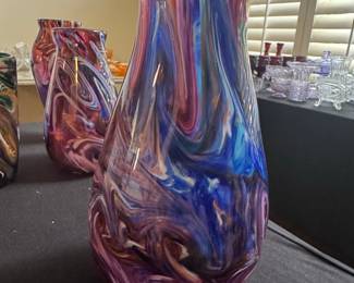 Murano Style Art Glass Vase
