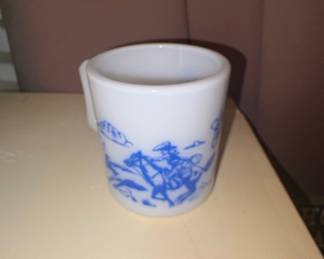 Hopalong Cassidy Big Top Peanut Butter Milk Glass Mug