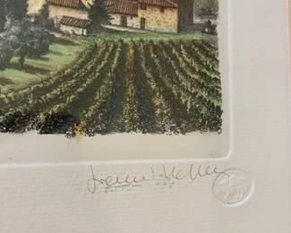 Italian Landscape Hand-Colored Etching by Gianni Raffaelli 