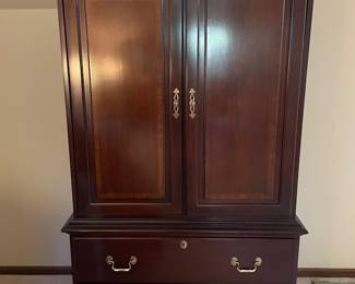 Link Taylor Mahogany Chippendale Style Armoire Dresser