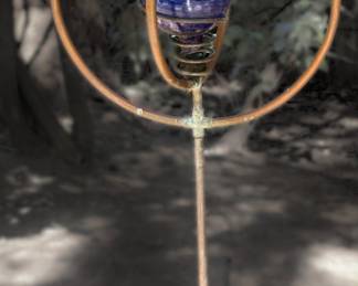 Copper & Art Glass Spinning Garden Sprinkler