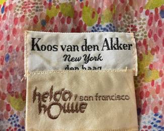 1980s Koos Van Den Akker Pink Floral Chiffon Blouse