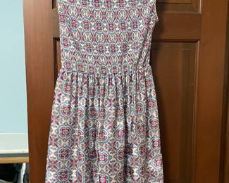 Max Studio Red, Blue & Cream Abstract Design Mini Dress – Size Small