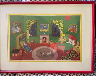 Framed & Matted Print from Book "Goodnight Moon" Illustrated by Clement Hurd