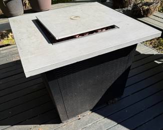 Square Metal Propane Fire Pit Table