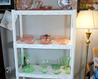 Green, Pink and Yellow Depression Glass