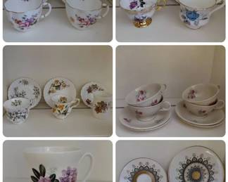 English And Finnish Fine Bone China Teacup And Saucers