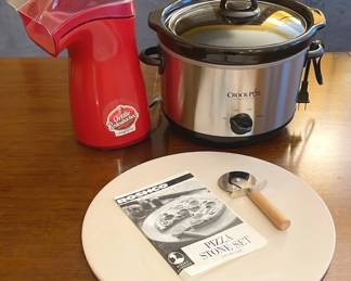 Pizza Stone, Crockpot And Popcorn Maker