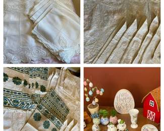 Beautiful Linens And Misc Tabletop Decor