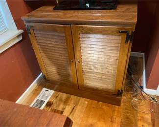 Lovely Wood Cabinet With Shutterstyle Doors