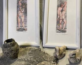 Bathroom Decor Enid Groves Numbered Prints And Gray Ceramic Crafts