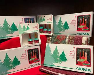 Noma Holiday Bubble Light Sets And Festive Tablecloths
