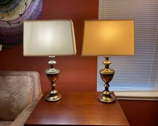 Pair Of Classic Brass Lamps