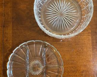 Thomas Webb Crystal Bowl And Indiana Glass Divided Dish
