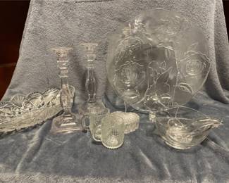 Mikasa Candlesticks, Glass Serving And Decor Items