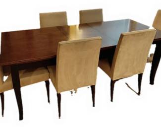 Wonderful Narrow Expandable Table With 6 Upholstered Chairs