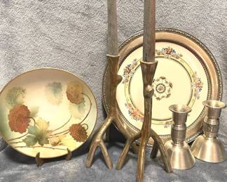 Metal And Porcelain Dishes And Decor