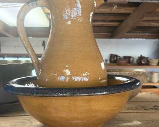 Boyd Hilton Blue Edge Pitcher & Bowl Set 1979 