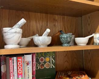 VINTAGE MARBLE MORTAR AND PESTLE SETS