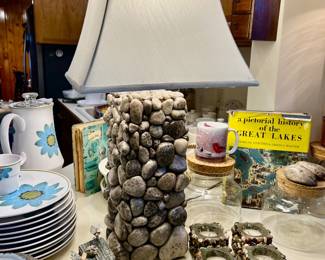 LARGE PETOSKEY STONE LAMP